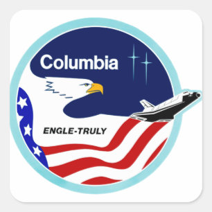 Pegatina Cuadrada STS-2 Columbia:  Engle y verdad