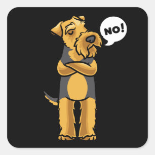 Pegatina Cuadrada Stubborn Welsh Terrier Dog