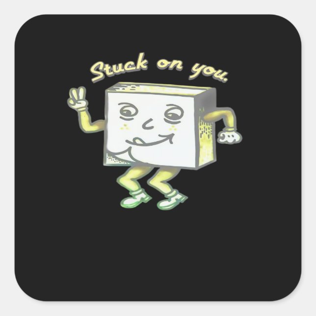 Pegatina Cuadrada Stuck On You Post It Minimal Modern Style  (Anverso)