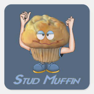 Pegatina Cuadrada Stud Muffin Humor