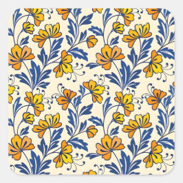 Pegatina Cuadrada Stunning Seamless Pattern of Flowers and Leaves