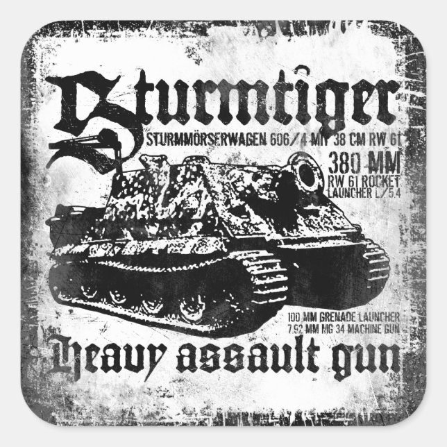 Pegatina Cuadrada Sturmtiger (Anverso)