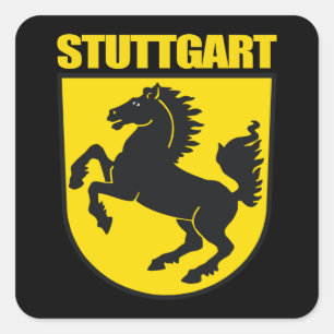 Pegatina Cuadrada Stuttgart