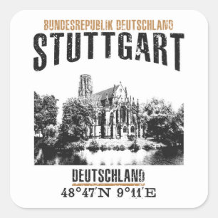 Pegatina Cuadrada Stuttgart