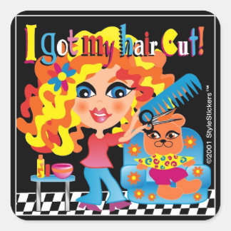 Pegatina Cuadrada StyleStickers™ '¡Me Cortaron el pelo!