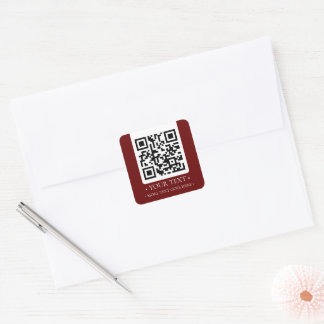 Pegatina Cuadrada Su código QR de empresa