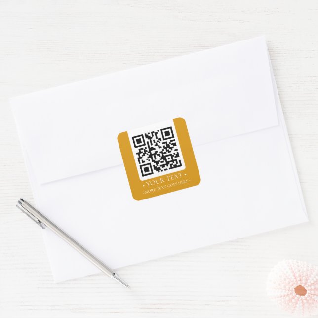 Pegatina Cuadrada Su código QR de empresa (Sobre)