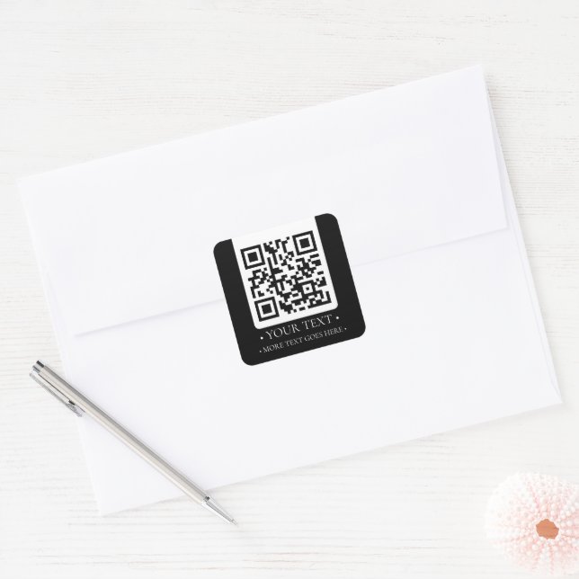 Pegatina Cuadrada Su código QR de empresa (Sobre)