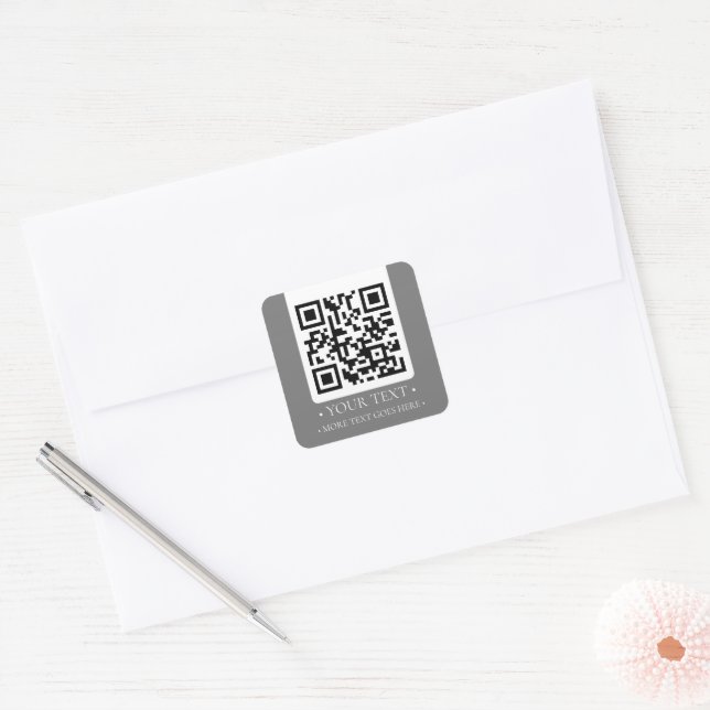 Pegatina Cuadrada Su código QR de empresa (Sobre)