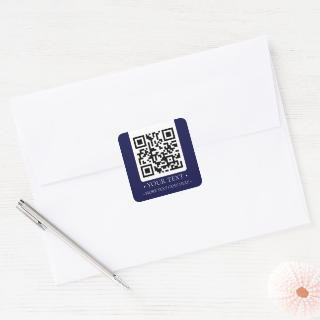 Pegatina Cuadrada Su código QR de empresa (Sobre)