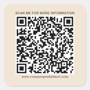 Pegatina Cuadrada Su código QR de empresa y sitio web de la compañía