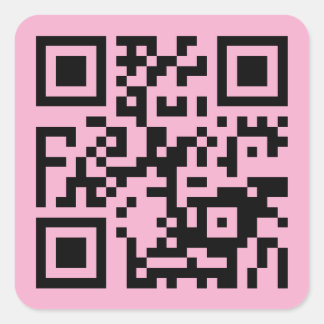 Pegatina Cuadrada Su código QR en rosa claro