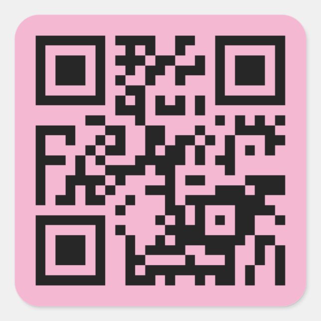 Pegatina Cuadrada Su código QR en rosa claro (Anverso)