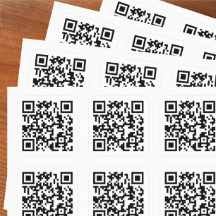 Pegatina Cuadrada Su código QR más detalles comerciales en grande
