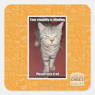Pegatina Cuadrada Su estupidez está cegando 2