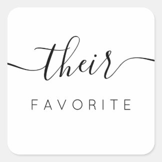 Pegatina Cuadrada Su favorita caligrafía moderna