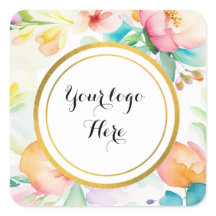 Su logotipo aquí acuarela floral