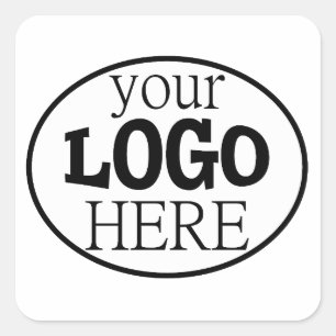 Pegatina Cuadrada Su logotipo comercial personalizado