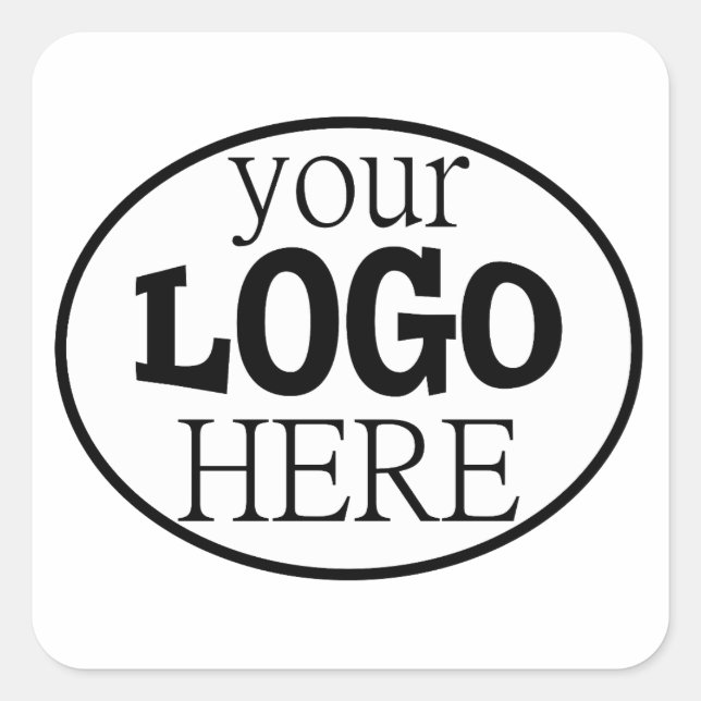Pegatina Cuadrada Su logotipo comercial personalizado (Anverso)