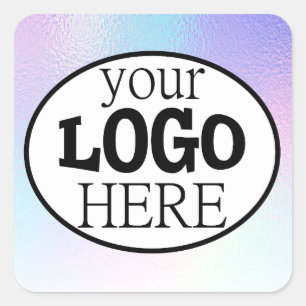 Pegatina Cuadrada Su logotipo comercial personalizado en gradiente h
