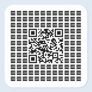 Pegatina Cuadrada Su logotipo/imagen en mosaico y código QR digitali