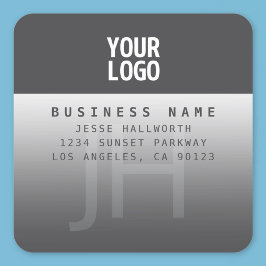 Pegatina Cuadrada Su logotipo, nombre comercial y monograma