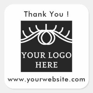 Pegatina Cuadrada Su logotipo, nombre y página web Promo Classic Rou