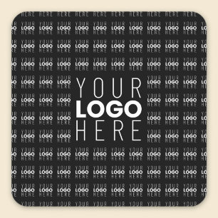 Pegatina Cuadrada Su logotipo o imagen con patrón de mosaico y logot
