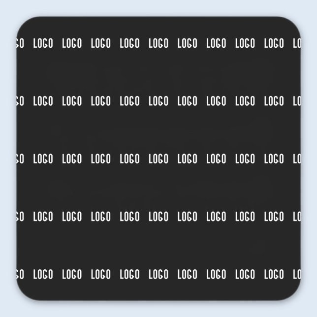 Pegatina Cuadrada Su logotipo | Patrón de bandas inclinadas horizont (Subido por el creador)