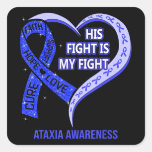 Pegatina Cuadrada Su Lucha Es Mi Lucha Concientización Sobre Ataxia 