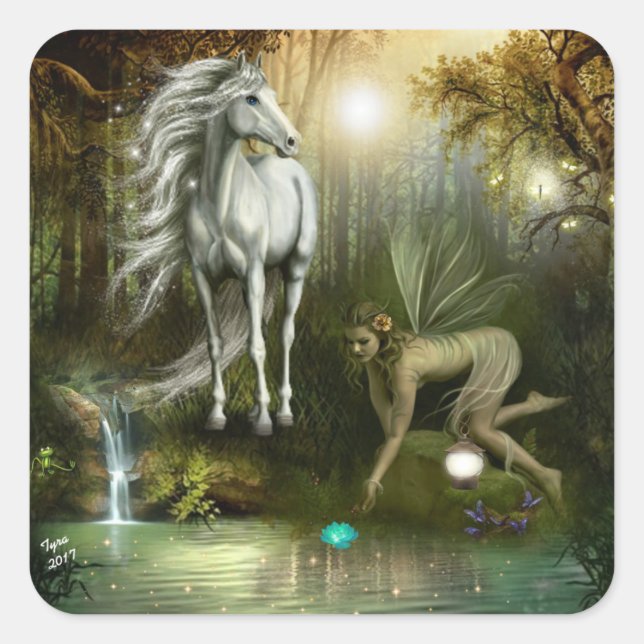 Pegatina Cuadrada Su lugar secreto (Anverso)