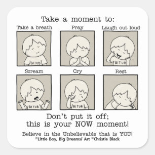 Pegatina Cuadrada Su momento AHORA