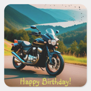 Pegatina Cuadrada Su motocicleta