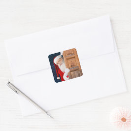 Pegatina Cuadrada Su nombre navideño de Santa Merry