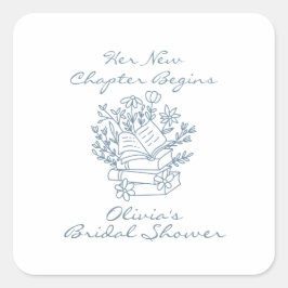 Pegatina Cuadrada Su Nuevo Capítulo Comienza Libro temático Despedid