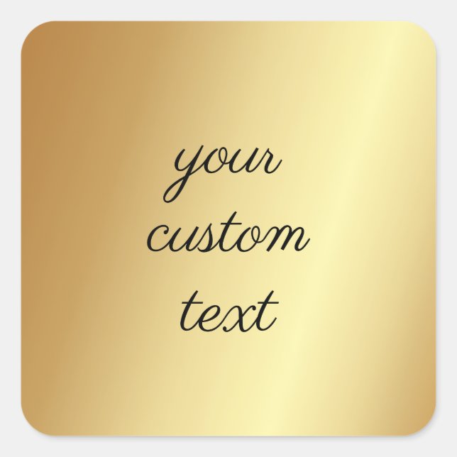 Pegatina Cuadrada Su plantilla de texto Personalizado aquí Glam Eleg (Anverso)