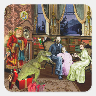 Pegatina Cuadrada Su primer T-Rex