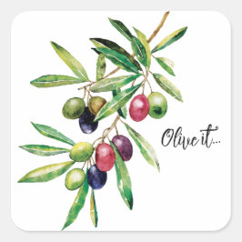 Pegatina Cuadrada Subdivisión Olive de color agua