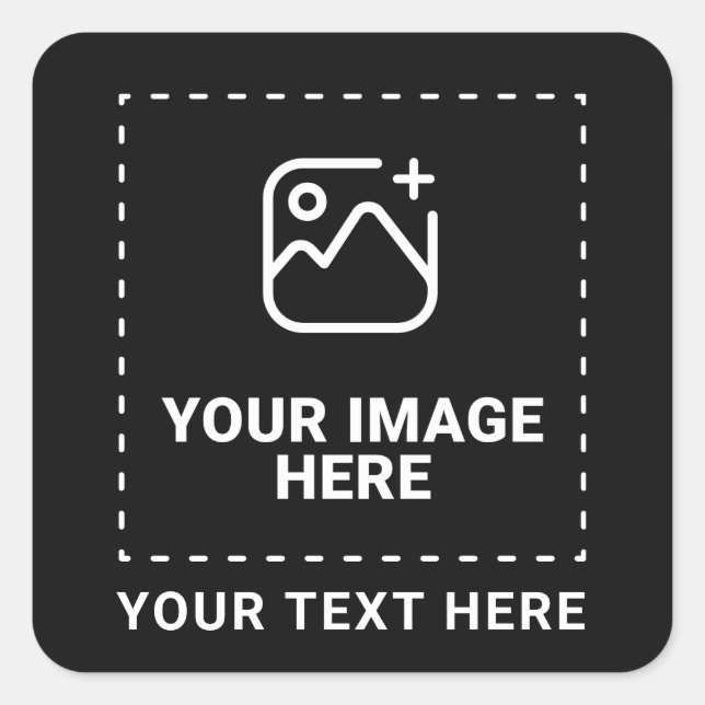Pegatina Cuadrada Sube tu imagen y texto (Anverso)