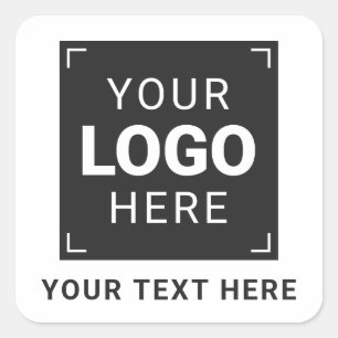 Pegatina Cuadrada Sube tu logotipo y mensaje personalizado