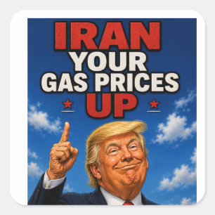 Pegatina Cuadrada ¡Suben tus precios del gas!