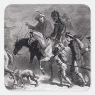 Pegatina Cuadrada Sublevación de Nueva Inglaterra Yeomanry