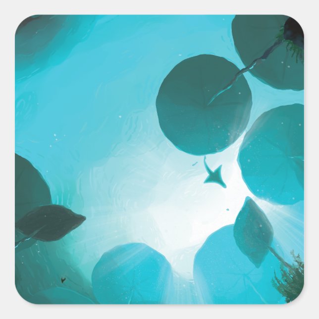 Pegatina Cuadrada Subnautica - Aquatic Ballad (Anverso)