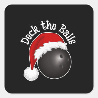 Pegatina Cuadrada Sudadera de Navidades de boliche, navidades de los