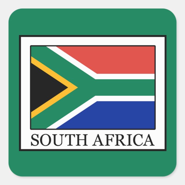 Pegatina Cuadrada Sudáfrica (Anverso)