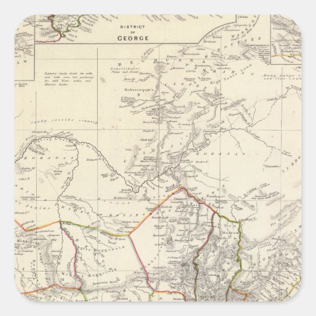 Pegatina Cuadrada Sudáfrica (Anverso)