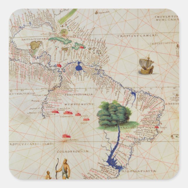 Pegatina Cuadrada Sudamérica (Anverso)