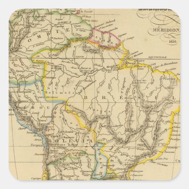 Pegatina Cuadrada Sudamérica 18 (Anverso)