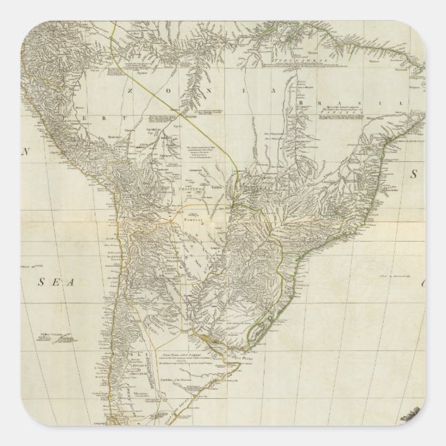 Pegatina Cuadrada Sudamérica 2 (Anverso)