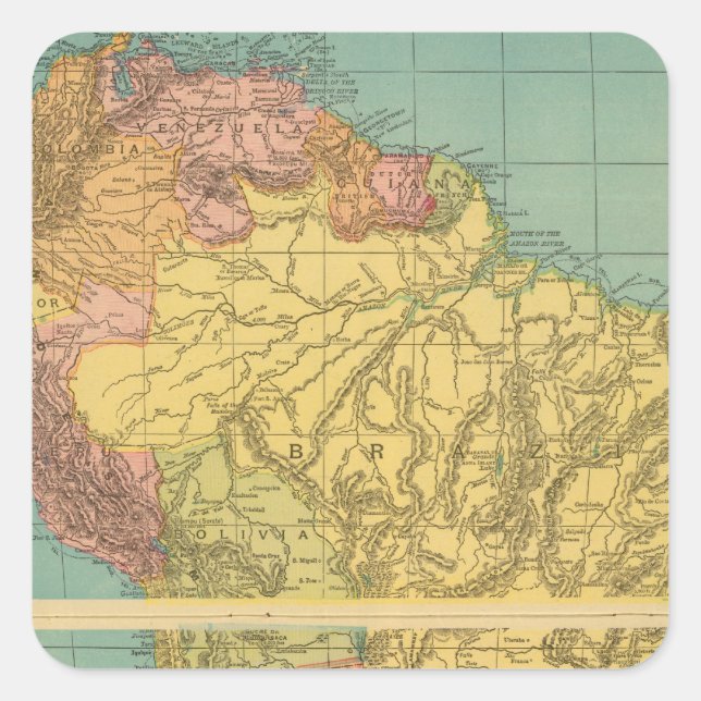 Pegatina Cuadrada Sudamérica 20 (Anverso)